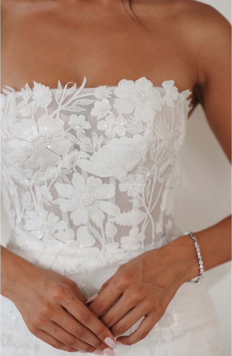 Untamed Petals Rosalie Bow Mini Dress, Alternate, color, Ivory