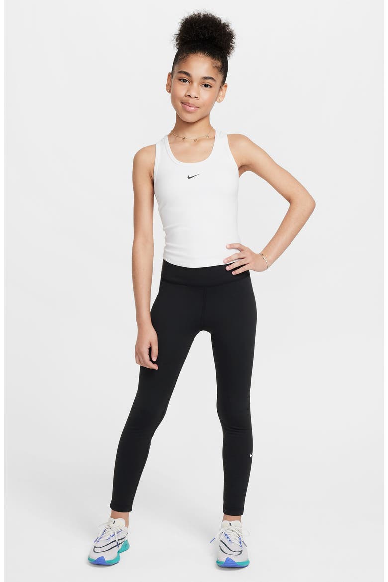 Kids' Dri-FIT Strappy Tank, Alternate, color, 100 WHITE/BLACK