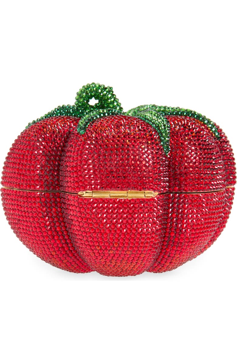JUDITH LEIBER COUTURE Tomato Pomodoro Crystal Embellished Clutch, Alternate, color, Champagne Light Siam Multi
