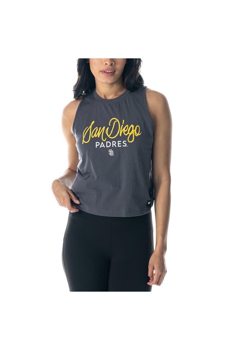 Women's The Wild Collective Charcoal San Diego Padres Side Knot Tank Top, Alternate, color, Charcoal