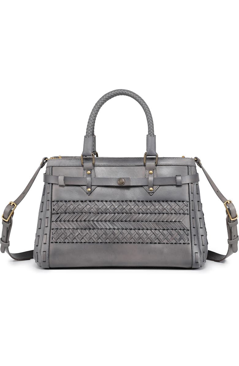 OLD TREND Woven Leather Satchel, Main, color,