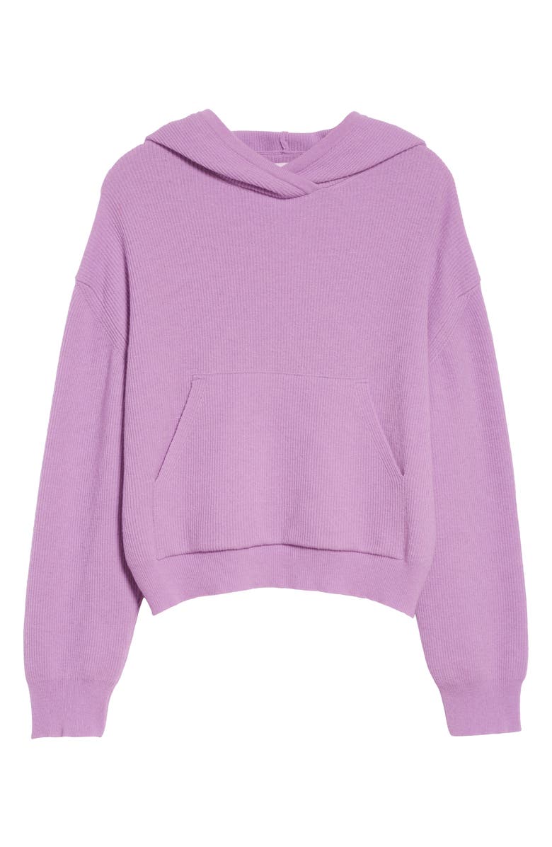 Nanushka Merino Wool & Cashmere Blend Crop Hoodie, Alternate, color, 