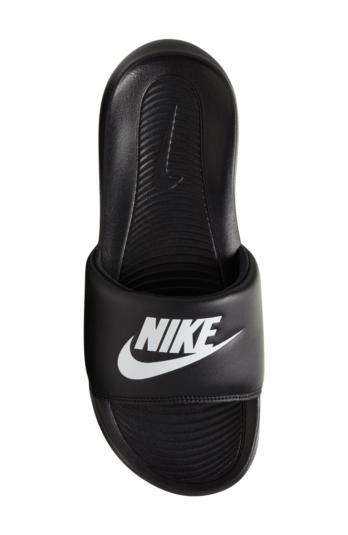 Victori Slide Sandal, Alternate, color, BLACK/ WHITE/ BLACK