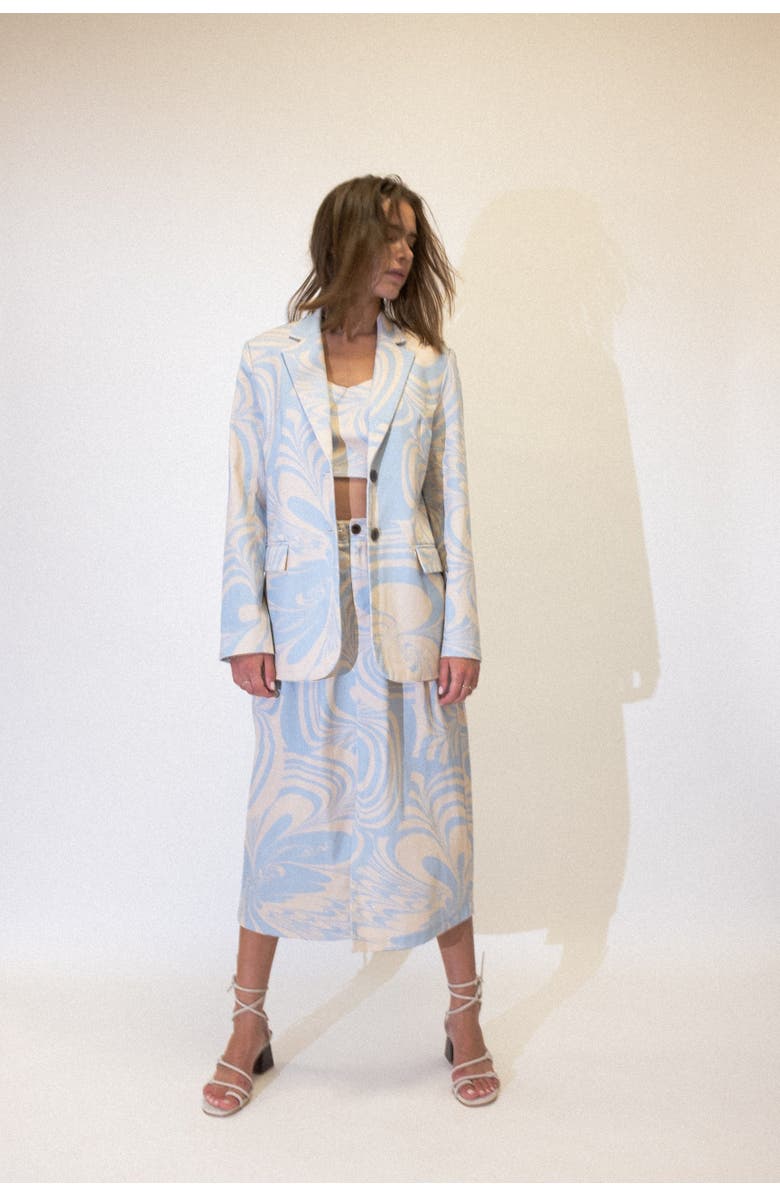 Untitled in Motion Bidran Tailored Single-Breasted Twill Blazer, Alternate, color, Nuva Sky