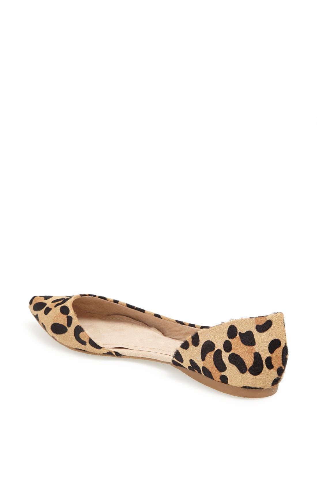 'Elusion' Leopard Print Calf Hair Half d'Orsay Flat, Alternate, color, LEOPARD