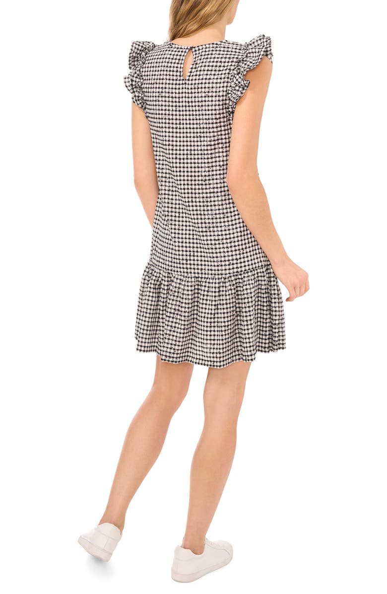 CeCe Ruffle Detail Gingham Dress, Alternate, color, 