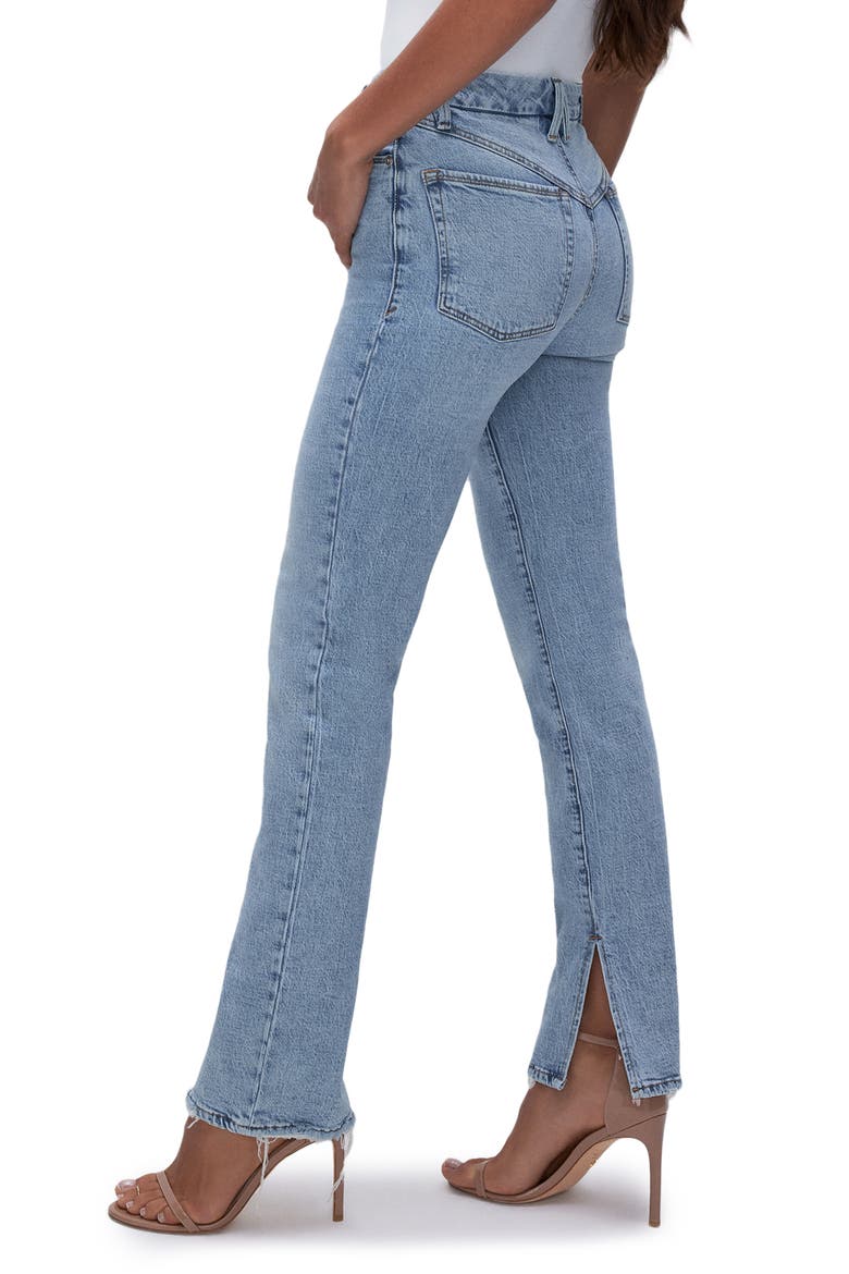 Good Boy Split Hem High Waist Straight Leg Jeans, Alternate, color, INDIGO357