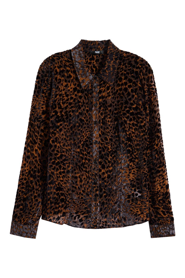 Desano Cheetah Velvet Burnout Button-Up Shirt, Alternate, color, LANDSLIDE MULTI