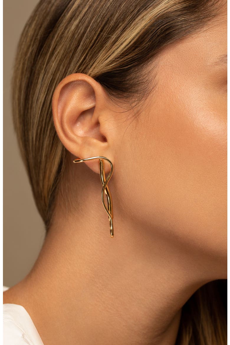 Calanta earrings, Alternate, color, GOLD PLATE