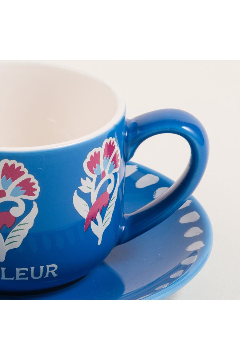 Porcelain Coffe Set  2 Pcs Set, Alternate, color, Orange-Blue