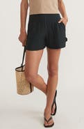 Marine Layer Corinne Smocked Double Cloth Cotton Shorts