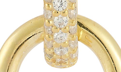 Chloe & Madison Chloe And Madison 14k Gold Plate Cubic Zirconia Link Drop Earrings In Gold