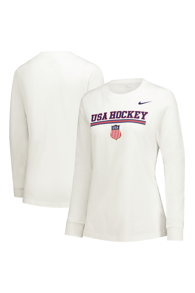 Women's Nike White US Hockey Core Long Sleeve T-Shirt, Main, color, White