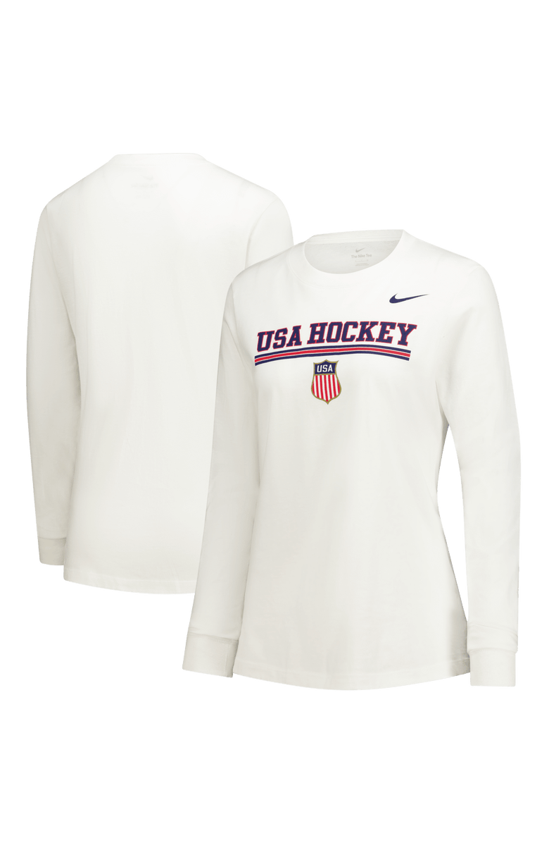 Nike Women's Nike White US Hockey Core Long Sleeve T-Shirt, Main, color, White