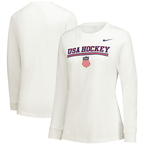 Women
s Nike White US Hockey Core Long Sleeve T-Shirt