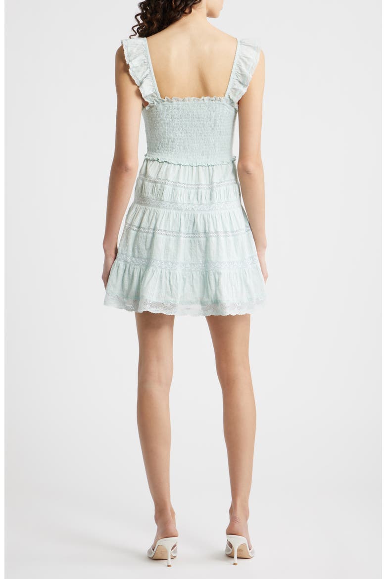 Colbera Lace Ruffle Minidress, Alternate, color, PALE MINT