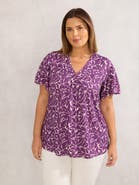 Live Unlimited Jersey Flutter Sleeve V-Neck T-Shirt