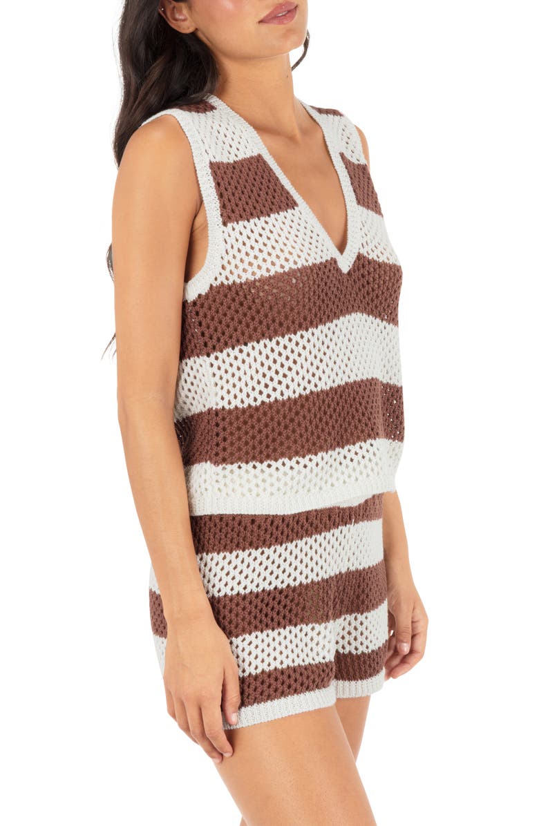 Hurley Stripe Cover-Up Sleeveless Top, Alternate, color, Mole Stripe