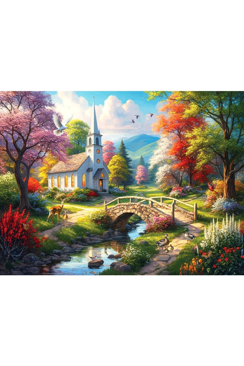 Sanctuary in Blooming Harmony 500 piece Jigsaw Puzzle for Adults, Alternate, color, Multicolor
