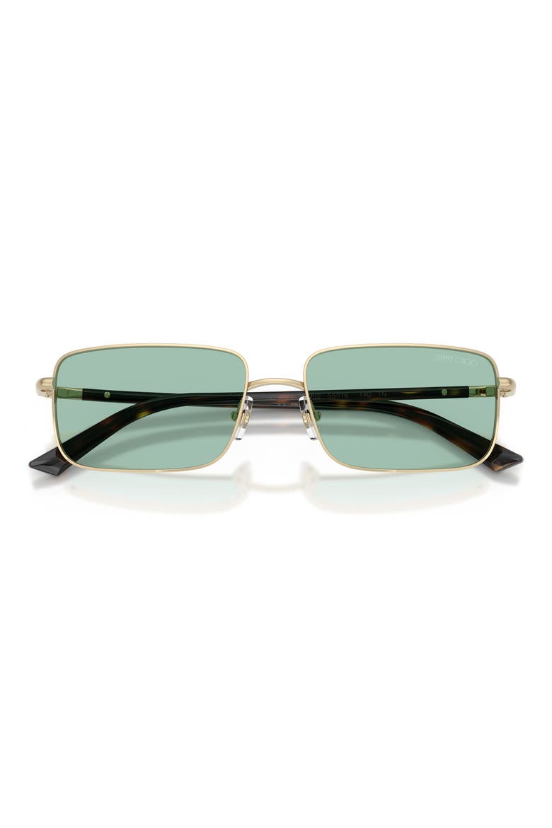 55mm Rectangular Sunglasses, Alternate, color, PALE GOLD / GREEN