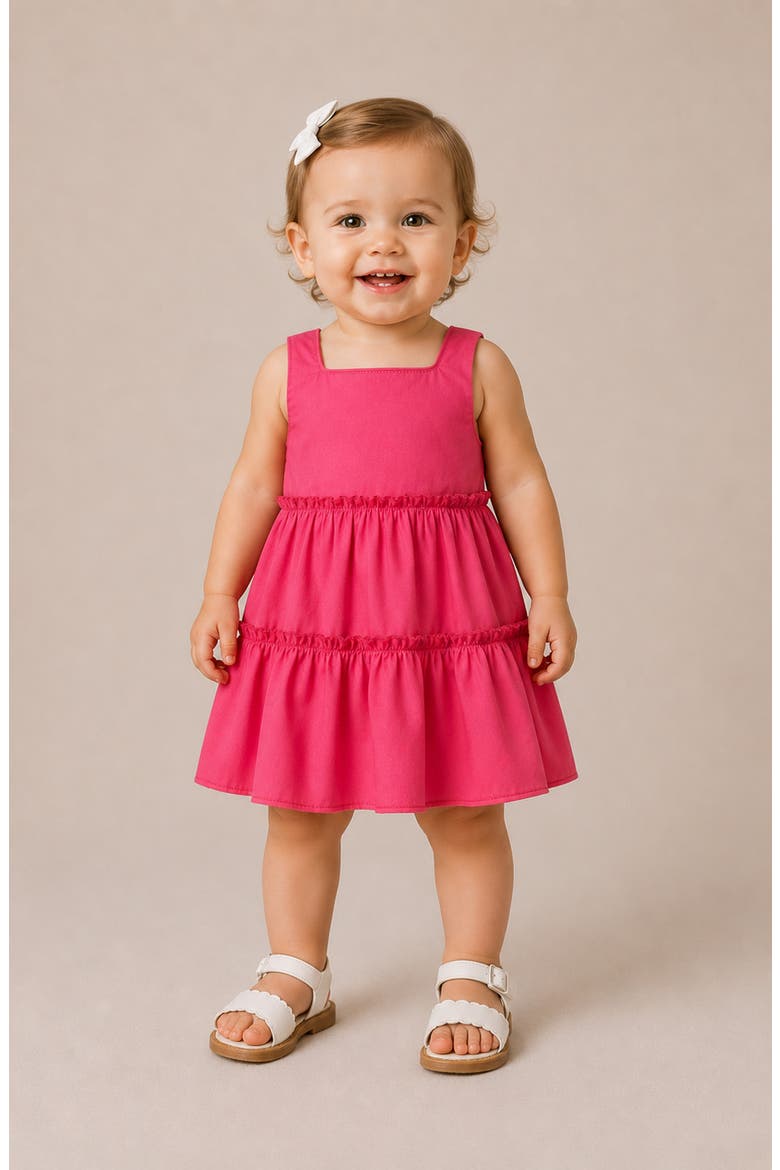 Tiered Sundress & Bloomers Set, Alternate, color, PINK
