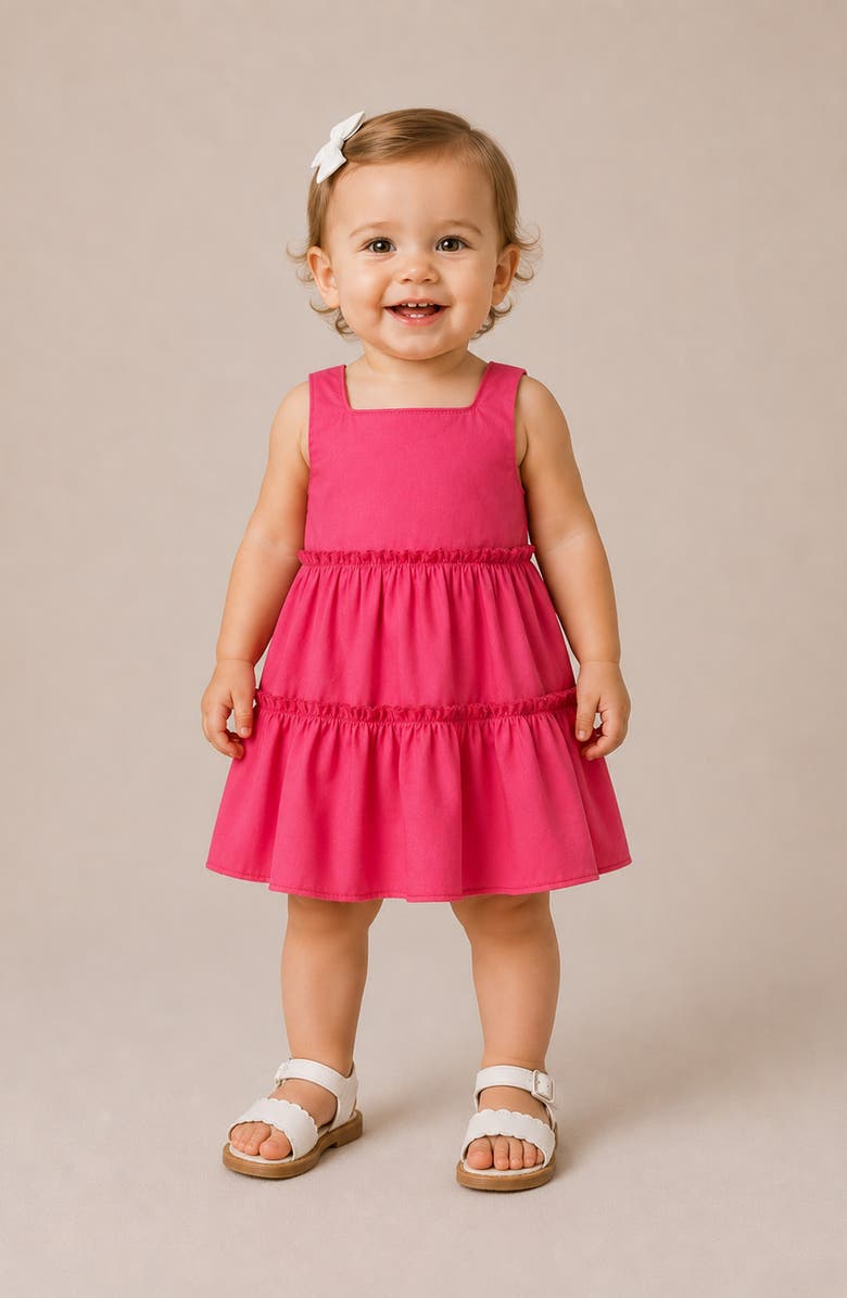 Habitual Kids Tiered Sundress & Bloomers Set, Alternate, color, Pink