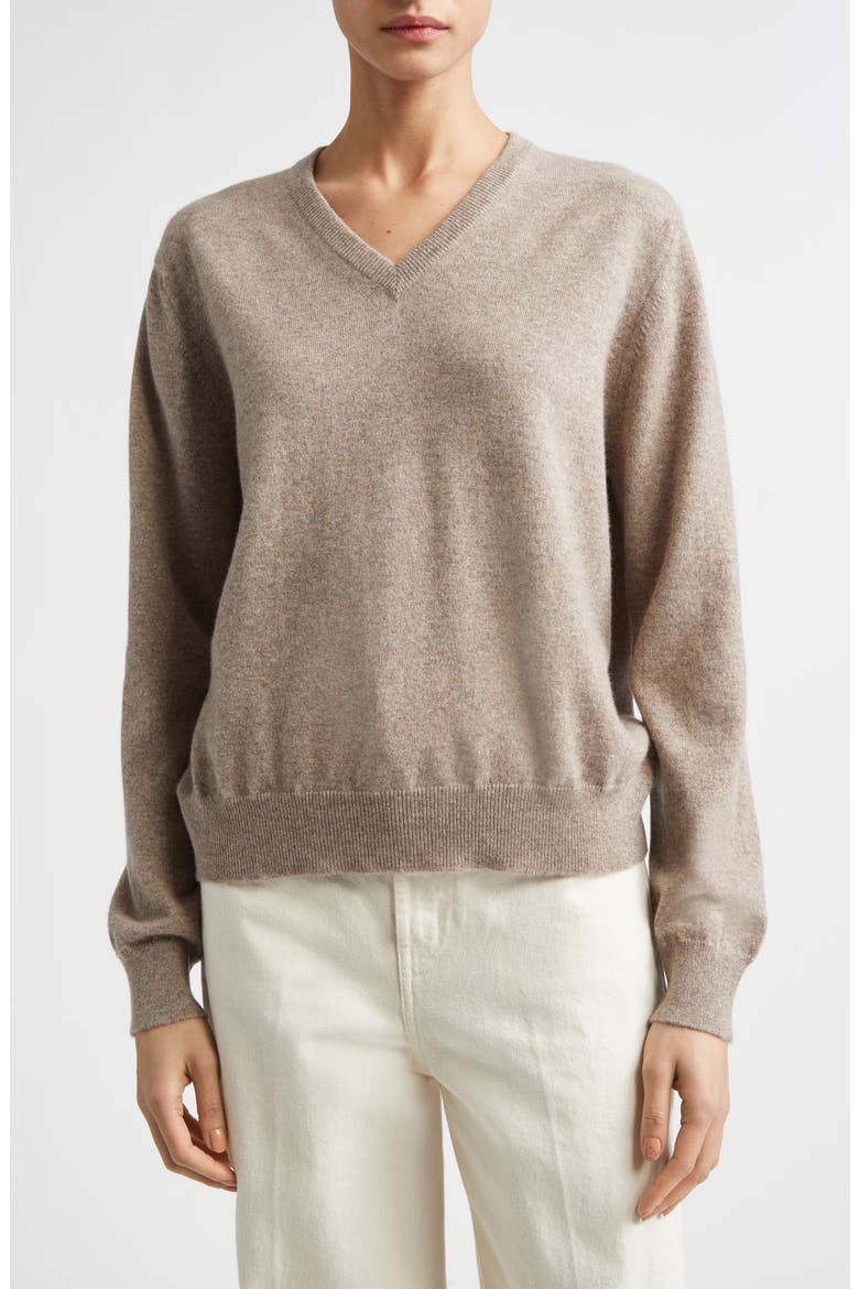 Lunan Cashmere V-Neck Sweater, Main, color, ASH