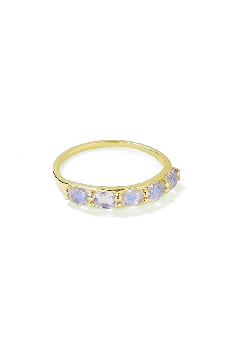 Rainbow Moonstone Band Ring, Alternate, color, BLUE