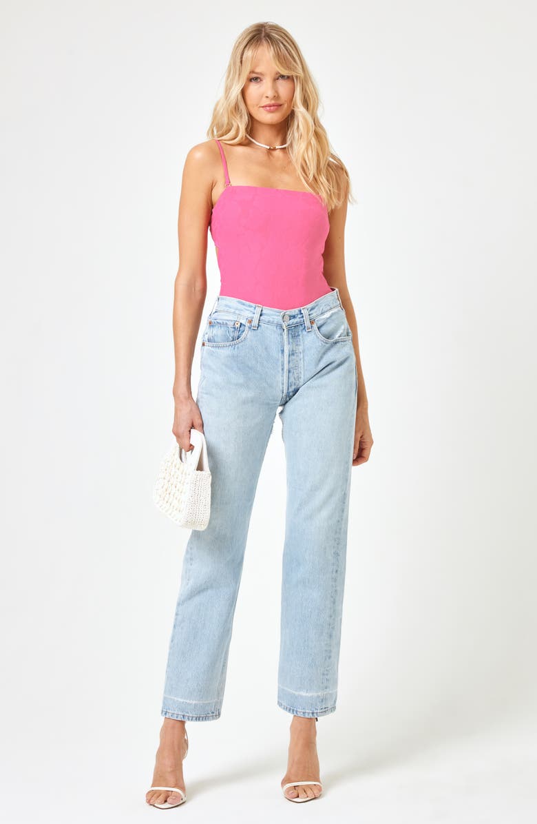 LSPACE La Femme Cheeky One-Piece Swimsuit, Alternate, color, Cosmo