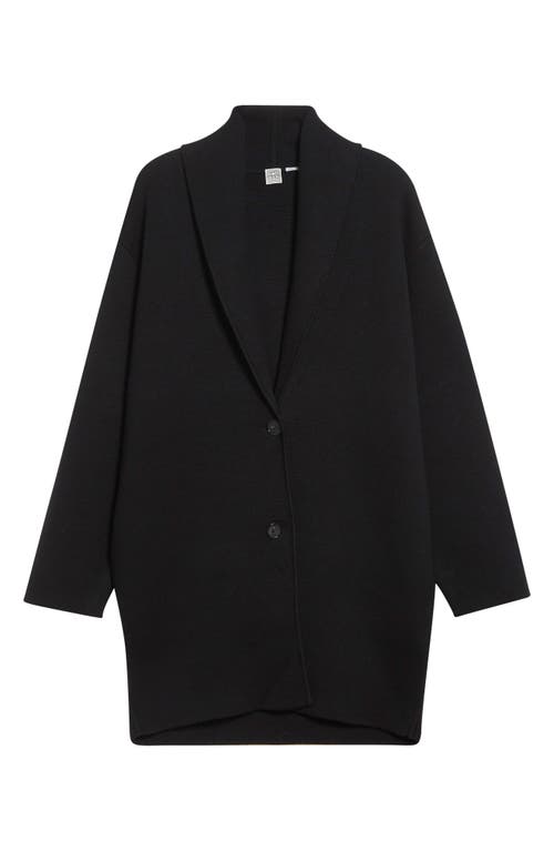 Totême Toteme Belted Shawl Collar Wool Cardigan In Black