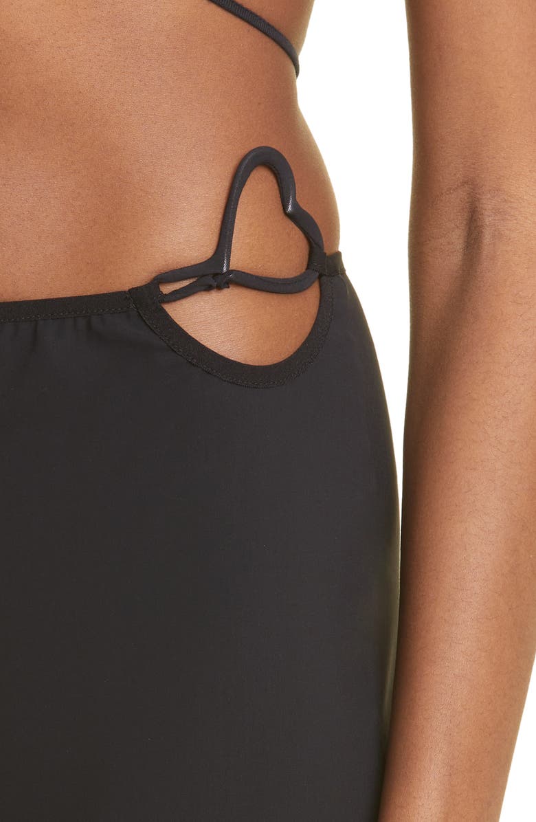 Nensi Dojaka Heart Hip Detail Biker Shorts, Alternate, color, 