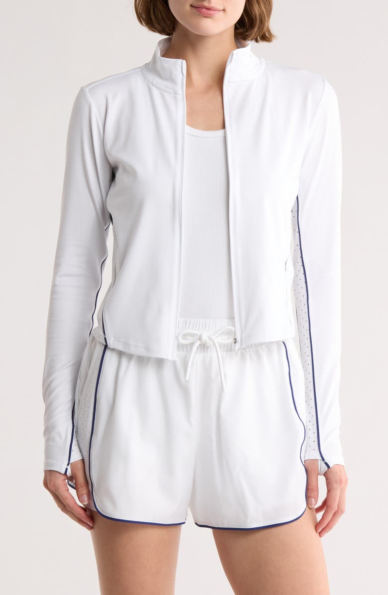 90 DEGREE BY REFLEX Serve It Up Interlock Tennis Jacket, Main, color, White
