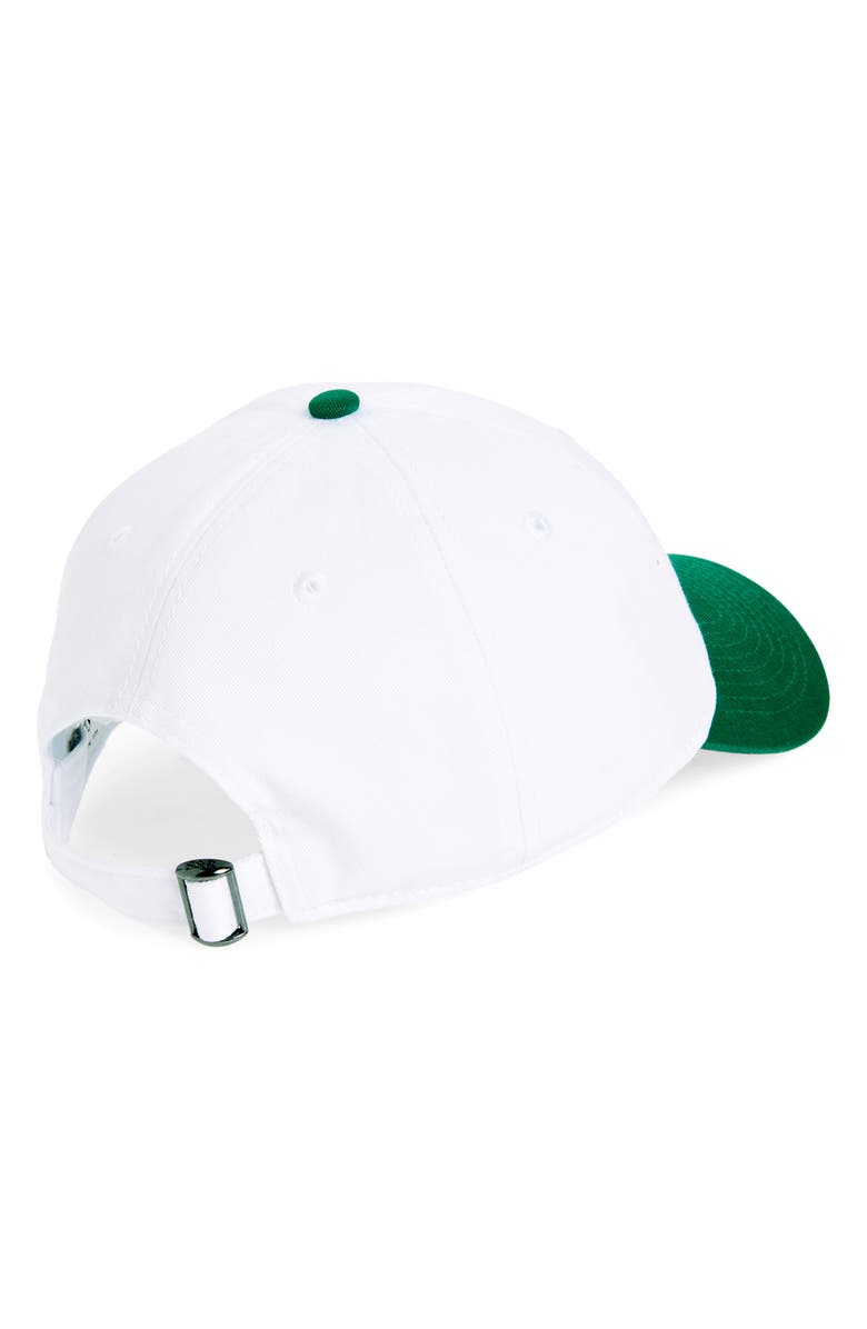Sporty & Rich Health Is Wealth Embroidered Cotton Twill Baseball Cap, Alternate, color, White / Alpine