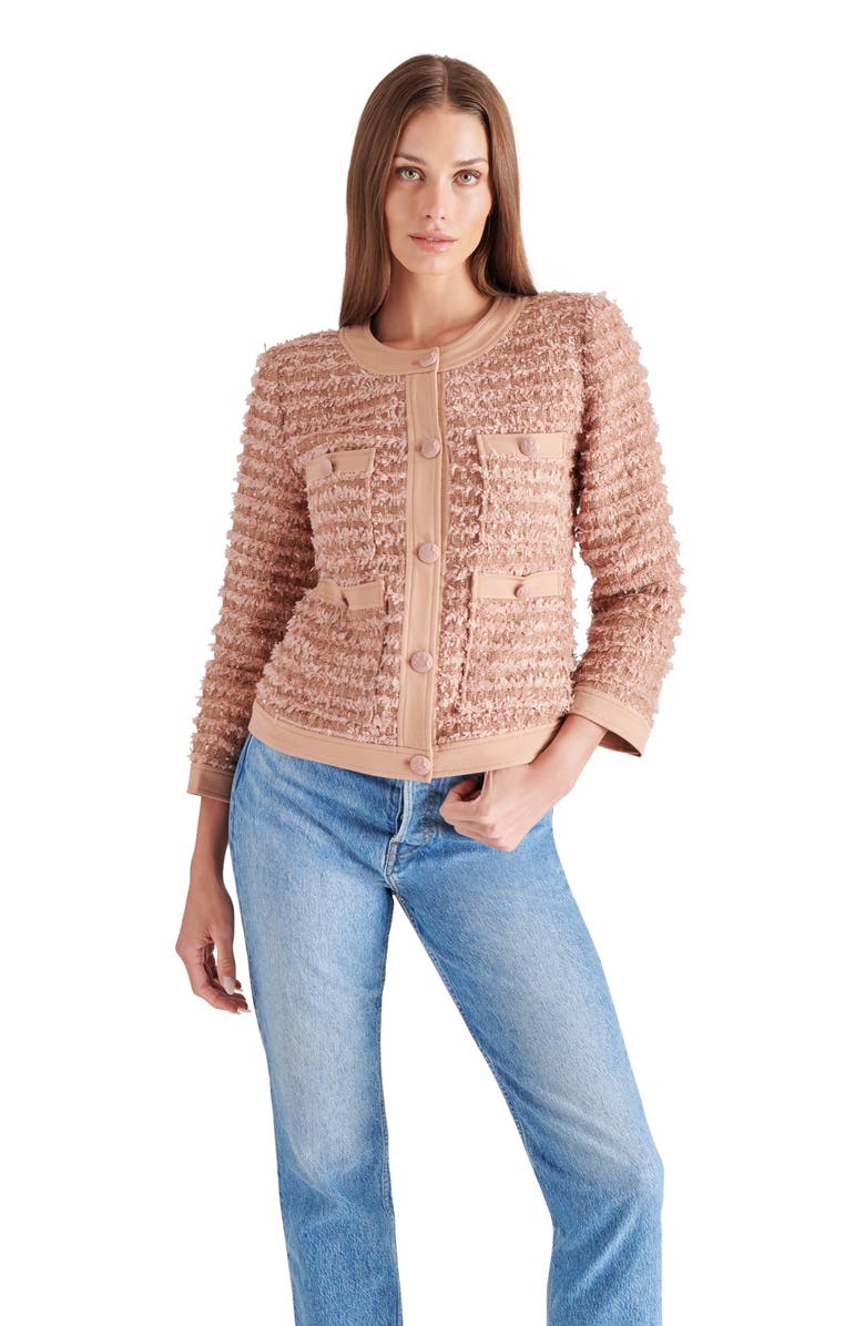 Steve Madden Winterrose Tweed Jacket, Alternate, color, 