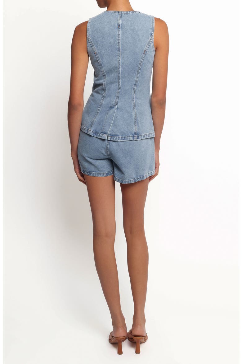 Almana Denim Vest & Shorts Set, Alternate, color, MEDIUM BLUE