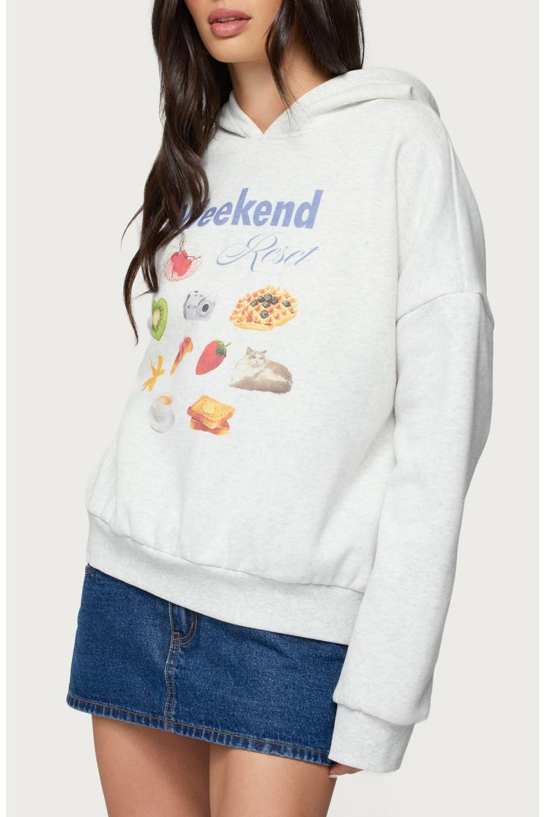 Weekend Reset Cotton Blend Hoodie, Alternate, color, GRAY-MELANGE