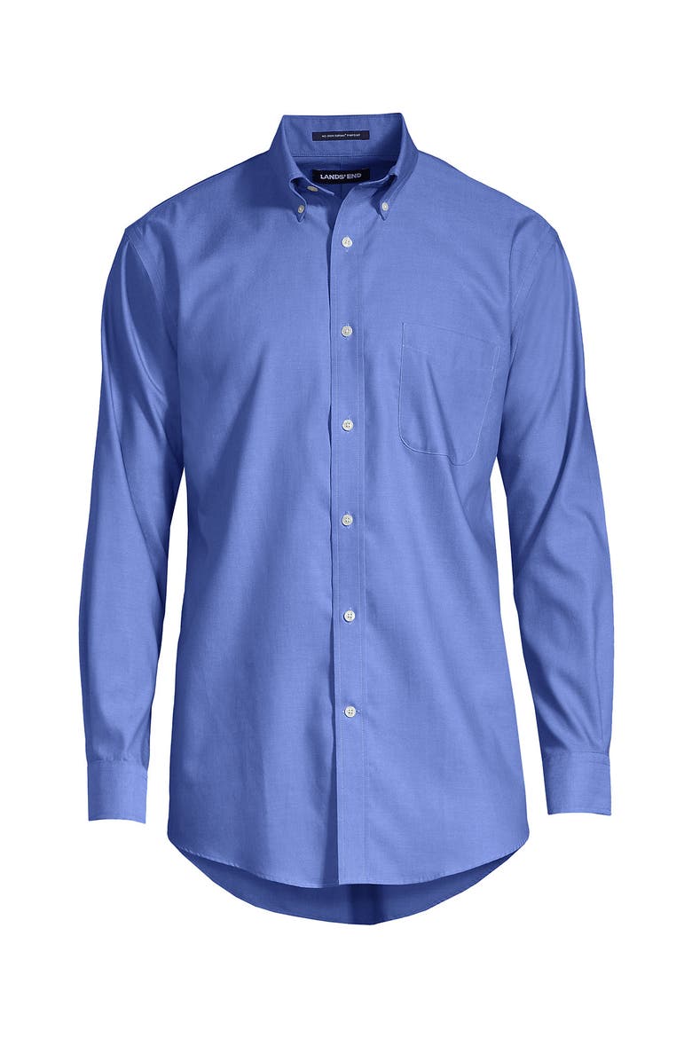 School Uniform  Tailored Fit No Iron Solid Supima Cotton Pinpoint Buttondown Collar Dress Shirt, Alternate, color, Light French Blue