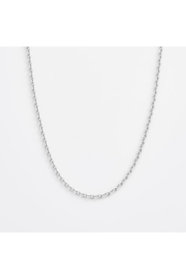 Wide Diamond Cut Cable Chain Necklace, Main, color, Platinum