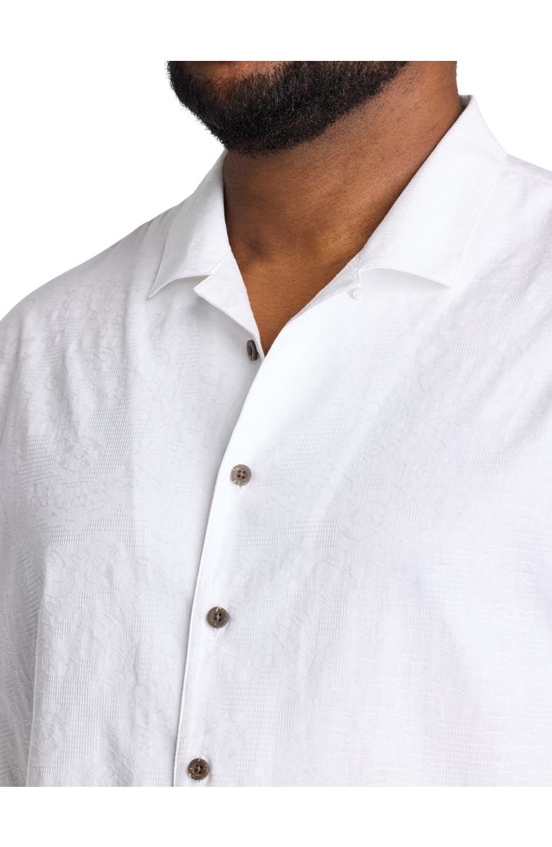 Oak Hill by DXL Big & Tall Solid Camp Shirt, Alternate, color, White