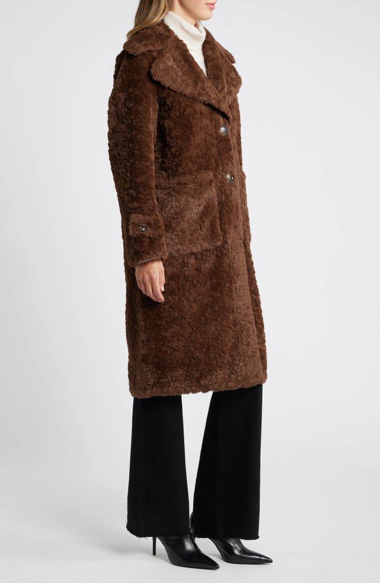 Sam Edelman Longline Faux Fur Coat, Alternate, color, Chocolate