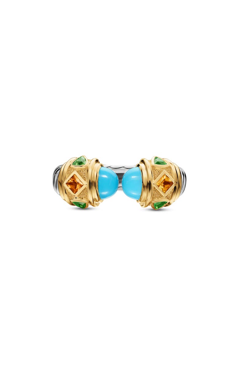 David Yurman Renaissance<sup>®</sup> Color Ring in Sterling Silver with 14K Yellow Gold, 9.9mm, Alternate, color, Reconstituted Turquoise