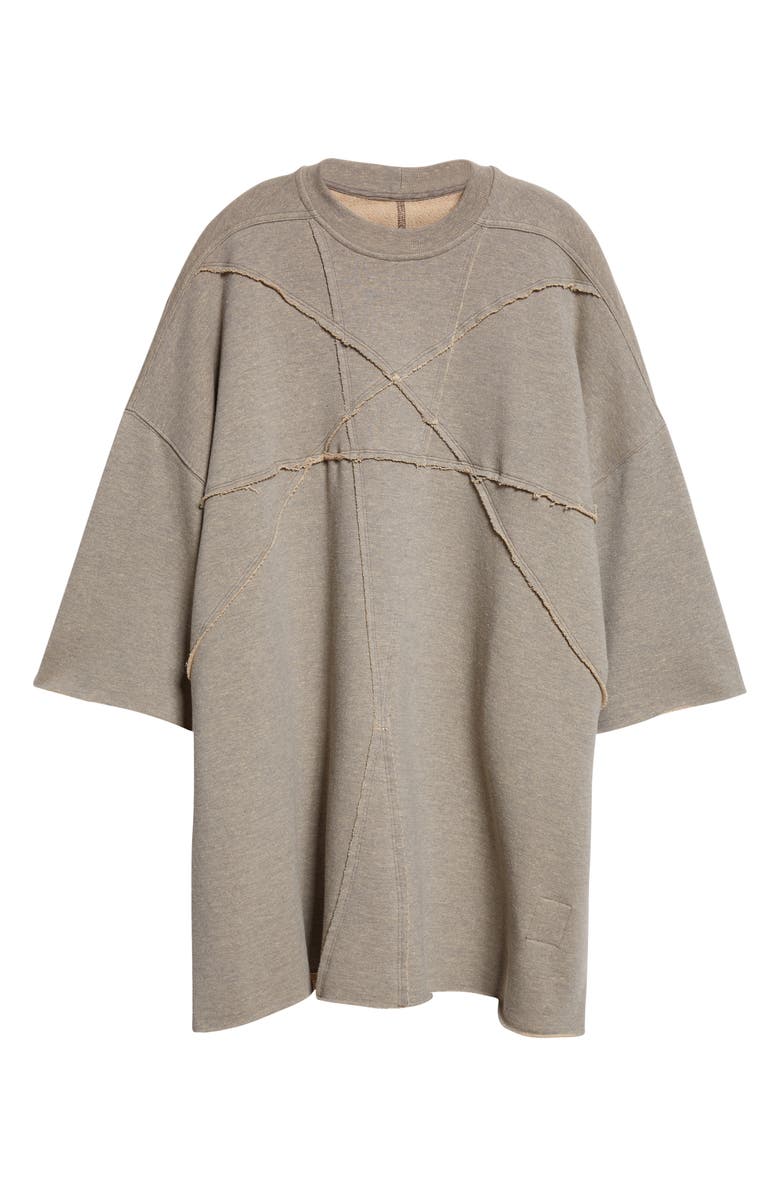 Rick Owens DRKSHDW Tommy Oversized Seam Detail T-Shirt, Alternate, color, Melange Grey