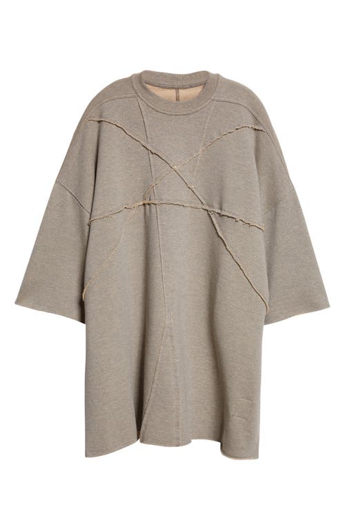 Rick Owens Drkshdw Tommy Oversized Seam Detail T-shirt In Brown