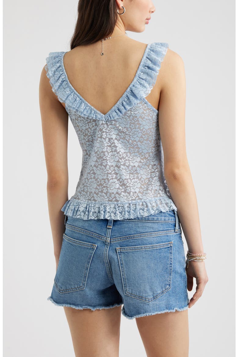 Pretty Lace Ruffle Tank, Alternate, color, BLUE BIRD