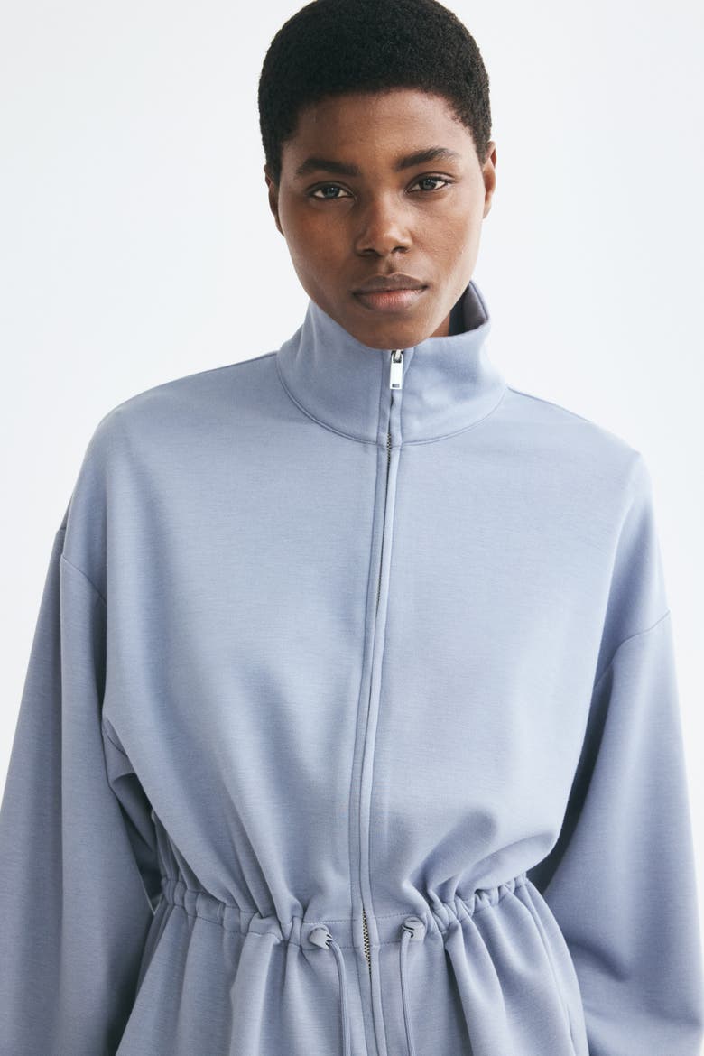Drawstring-detail Sweatshirt Jacket, Alternate, color, Blue