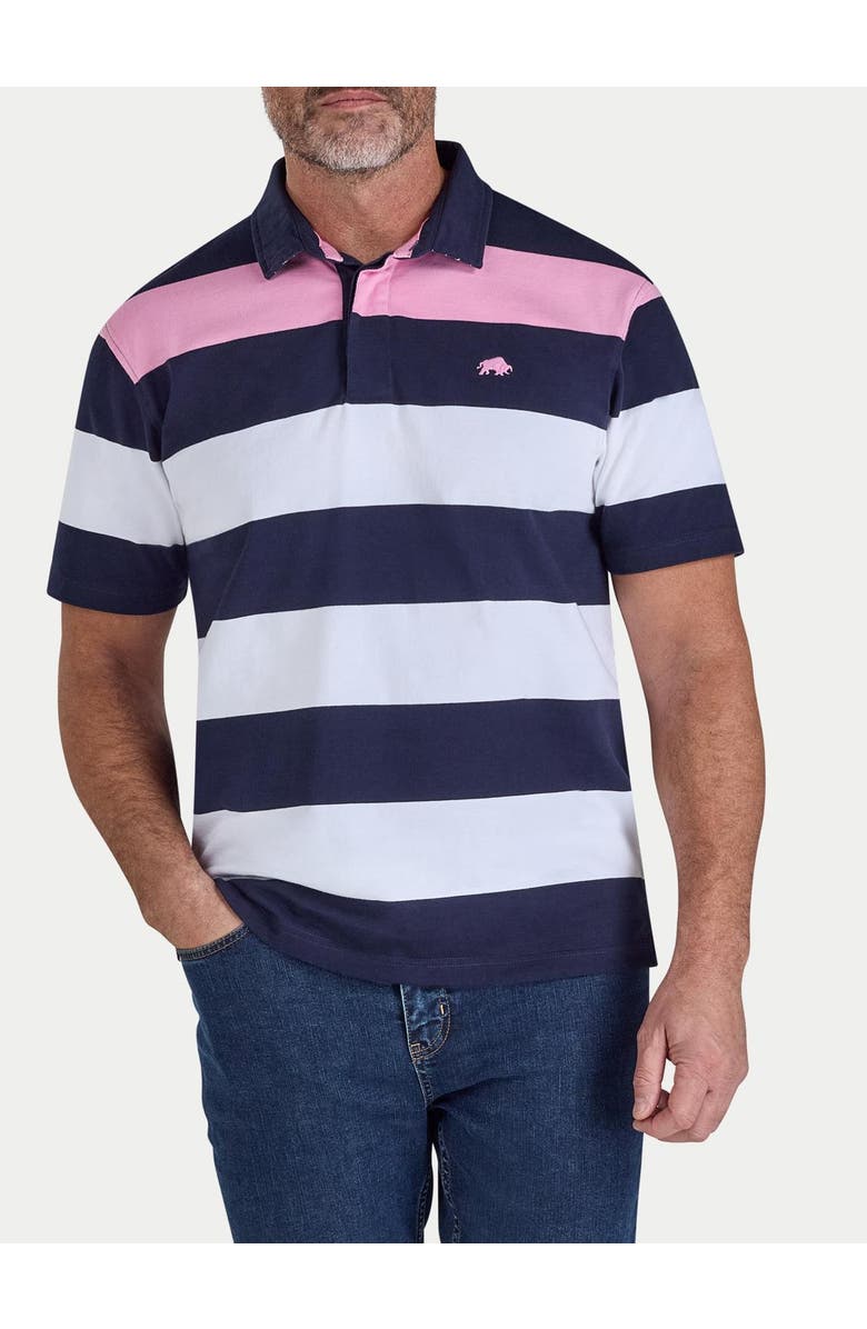 Raging Bull Irregular Stripe Rugby T-shirt, Alternate, color, Navy