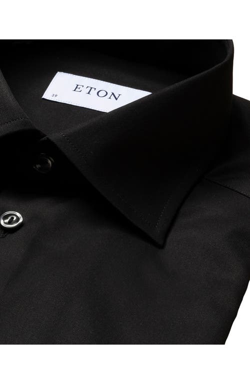 Eton Classic Fit Solid Dress Shirt In Black
