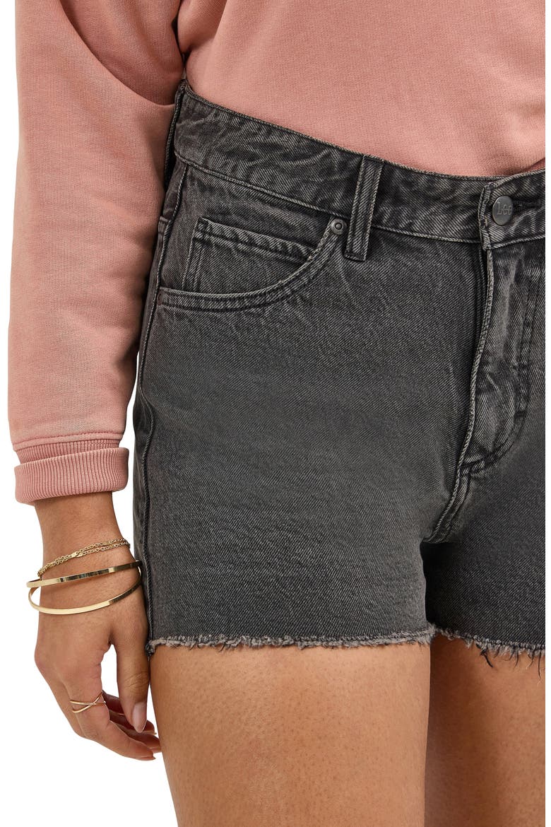 3-Inch Cutoff High Waist Denim Shorts, Alternate, color, DARK MOOD