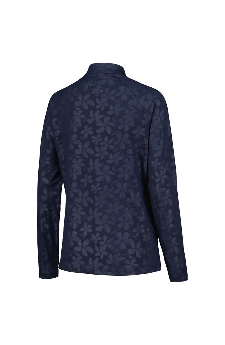 FOOTJOY Women's FootJoy Navy THE PLAYERS Embossed Raglan ProDry Quarter-Zip Top, Alternate, color, 
