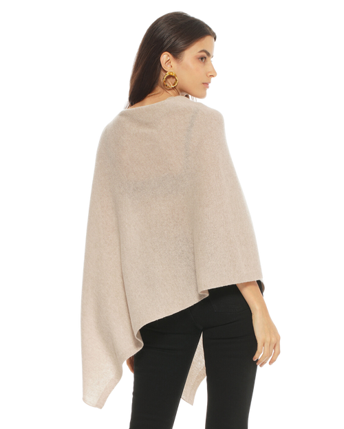 Monticelli Cashmere Essential Pure Cashmere Poncho In Blue